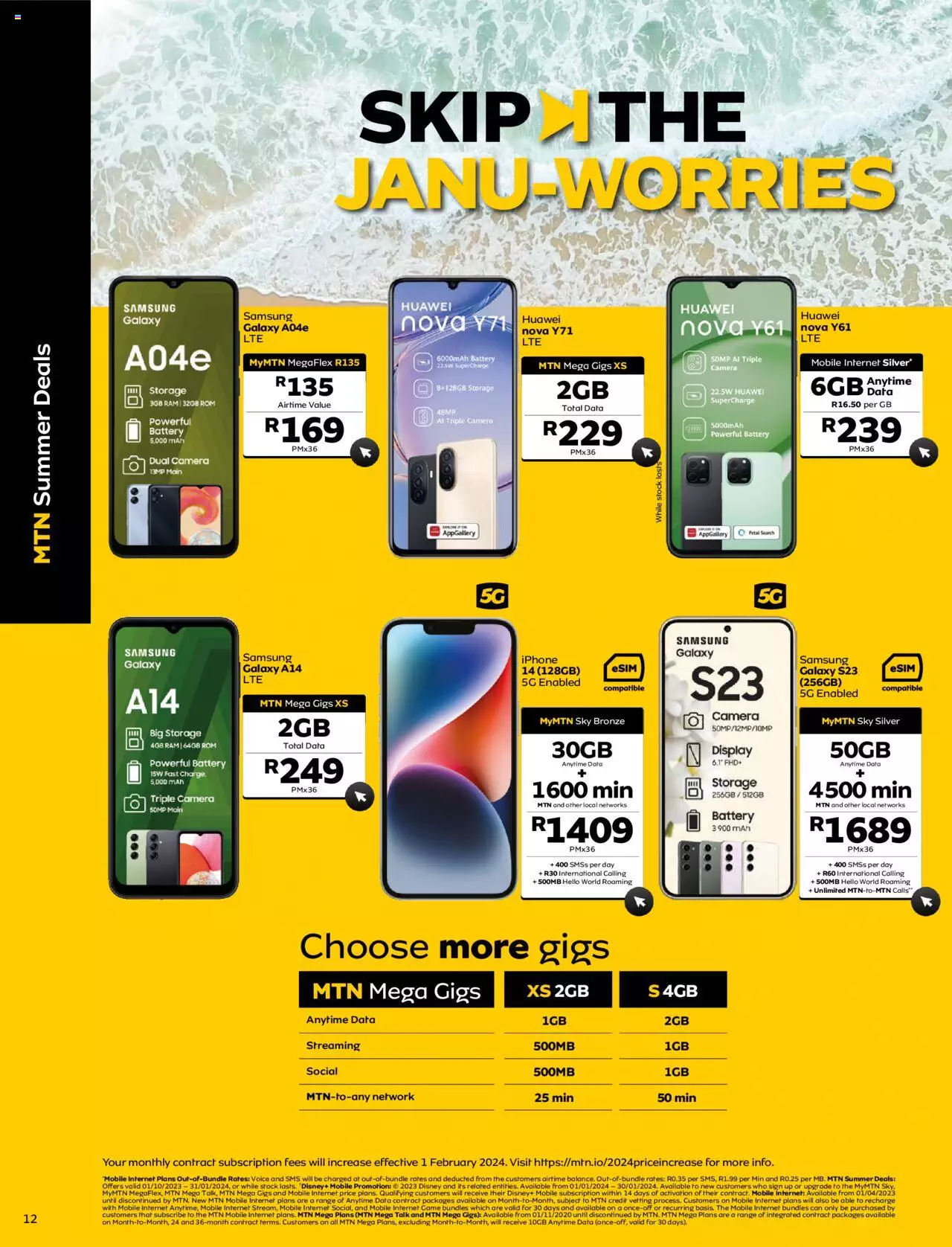 MTN Specials Yello January 2024 MTN Catalogue Mega Deals