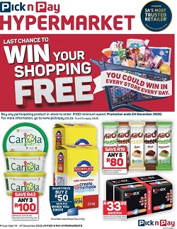 pick n pay specials win your shopping hypermarket 14 december 2020