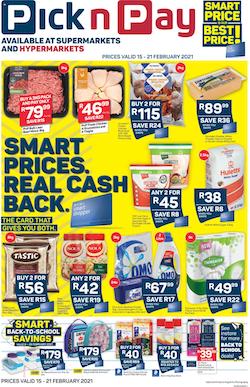 pick n pay specials 15 february 2021