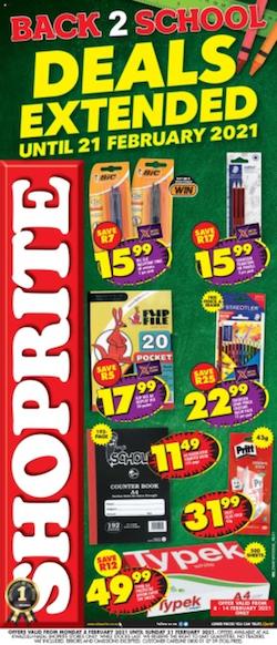 shoprite specials back to school deals extended 8 february 2021