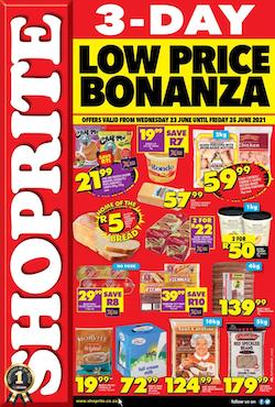 shoprite specials 3 day low price bonanza 23 25 june 2021