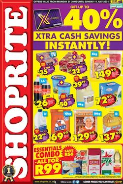 shoprite specials 40 xtra cash savings 21 jun 11 july 2021