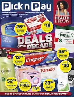 pick n pay health and beauty 25 oct 7 nov 2021