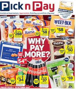 pick n pay specials why pay more 4 10 october 2021