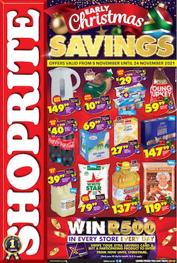 shoprite specials early christmas savings 8 - 25 nov 2021“ width=