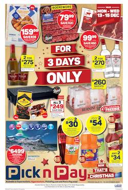 pick n pay specials 13 - 15 December 2021