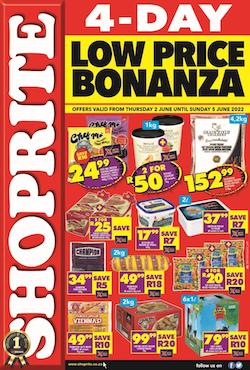 shoprite specials 4 day low price bonanza 2 5 june 2022