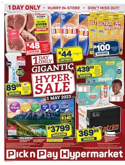pick n pay specials gigantic hyper sale 1 may 2023