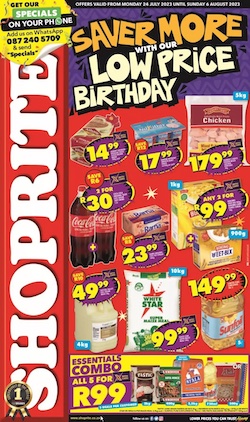 Shoprite Specials birthday savings 24 July 6 august 2023