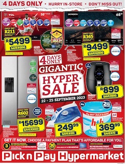 pick n pay gigantic 4 day sale 22 25 sep 2023