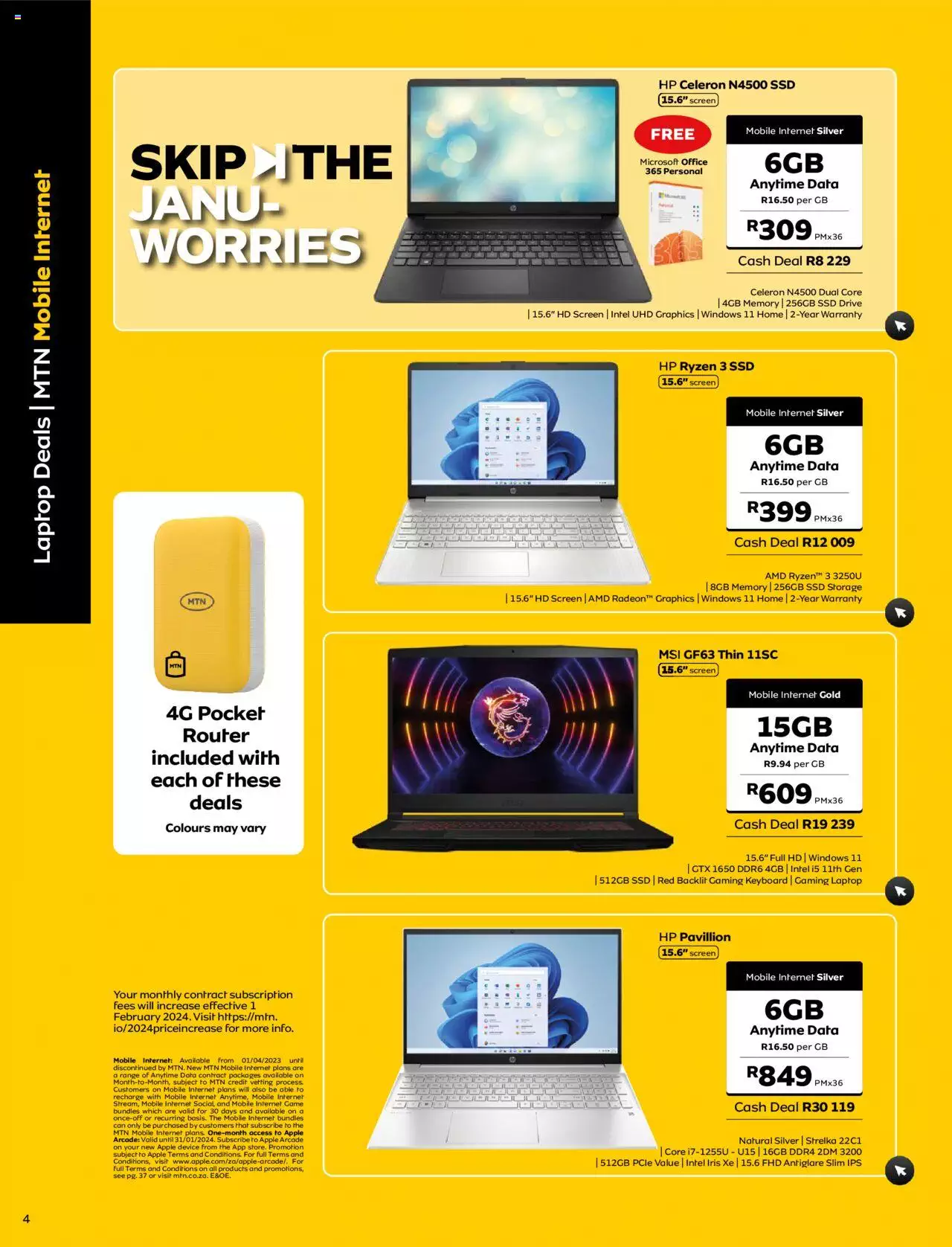 MTN Specials Yello January 2024 MTN Catalogue Mega Deals