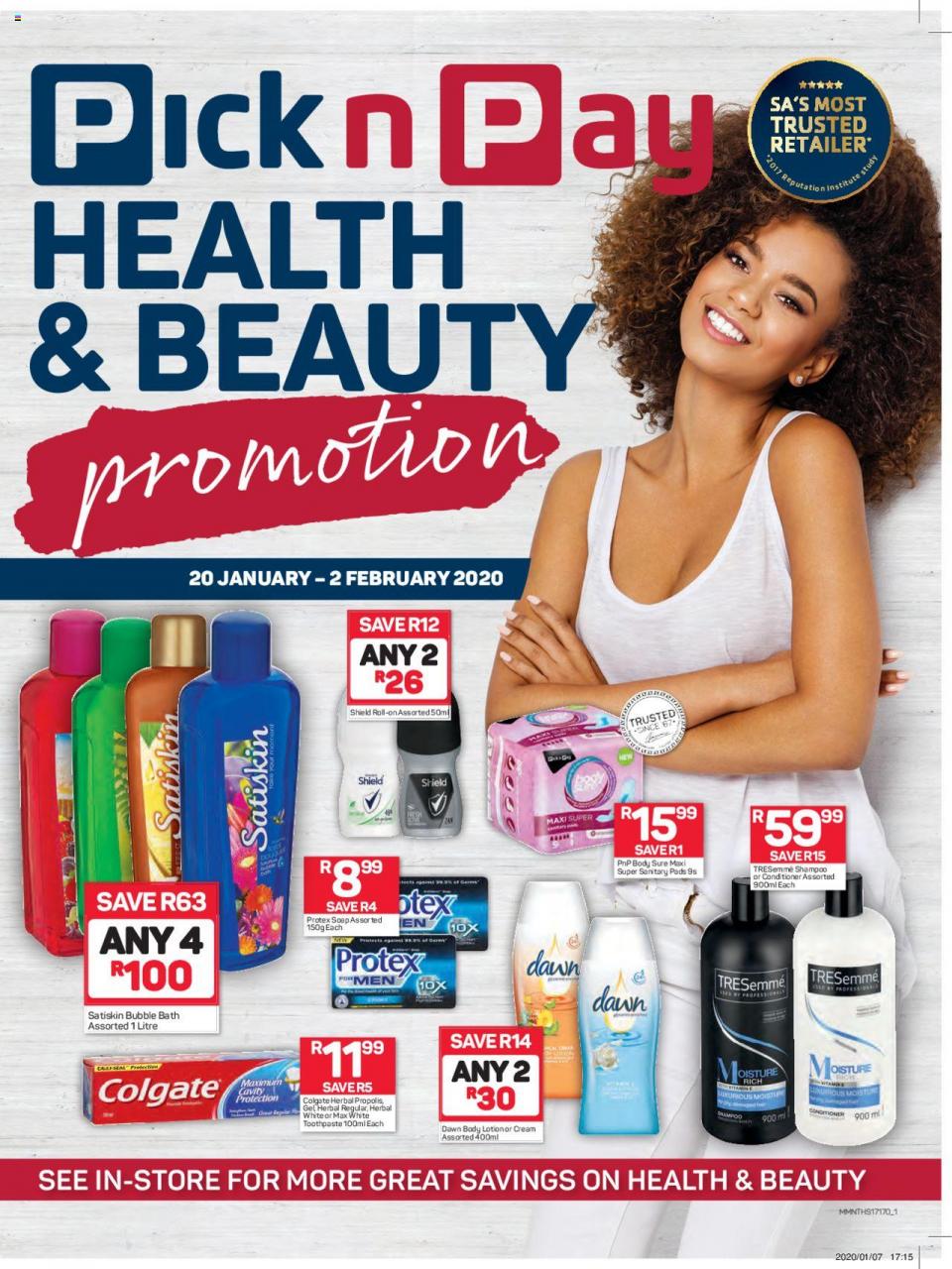 pick n pay specials health beauty 20 january 2020