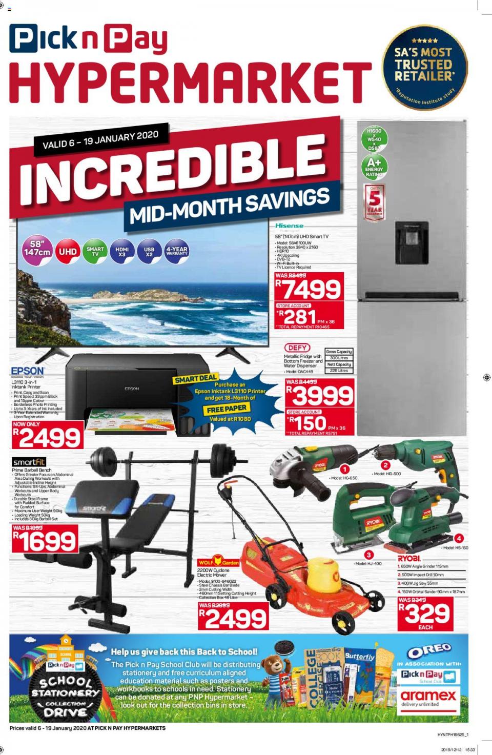 pick n pay specials mid month savings hypermarket 7 january 2020