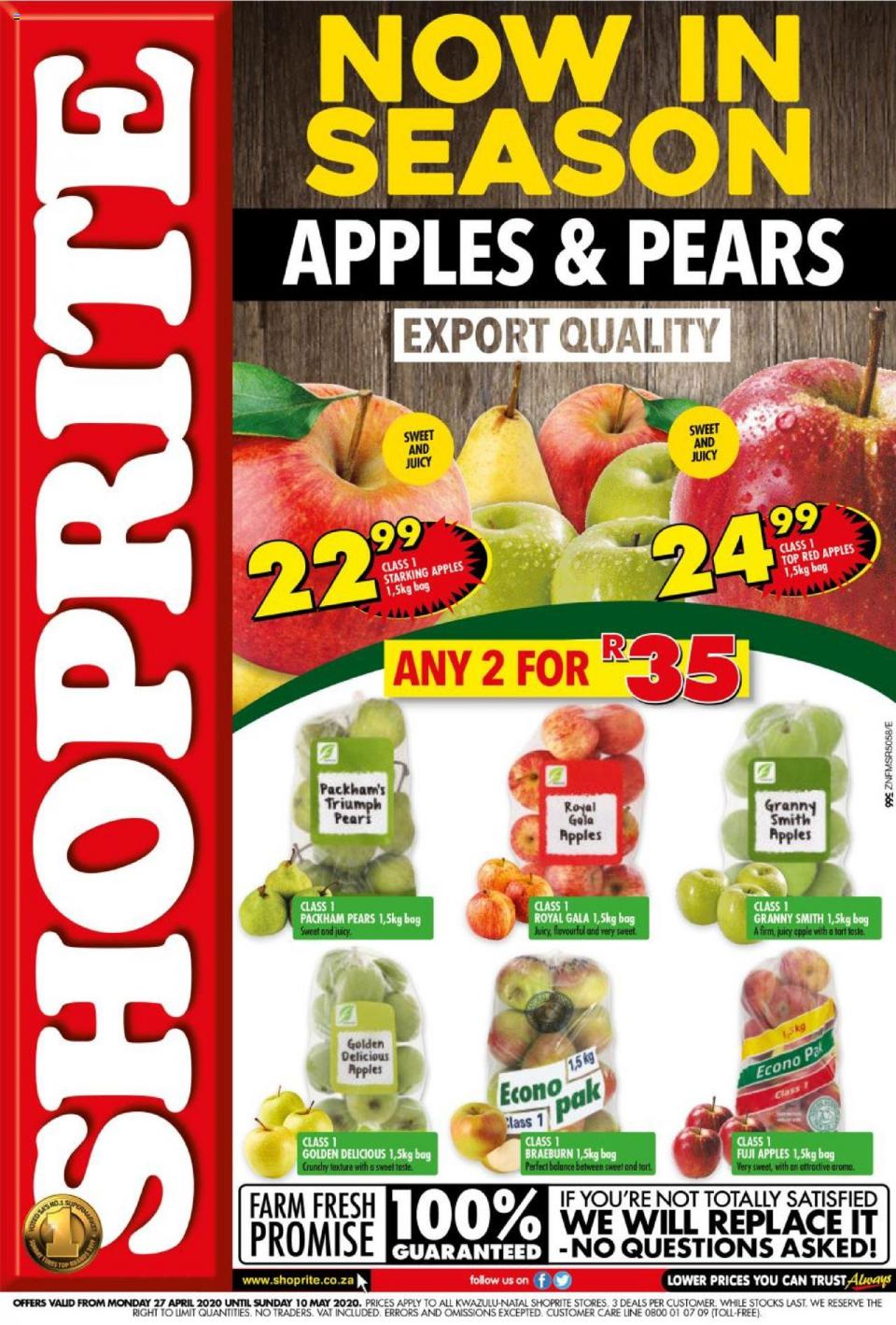 shoprite specials apples pears 27 april 2020