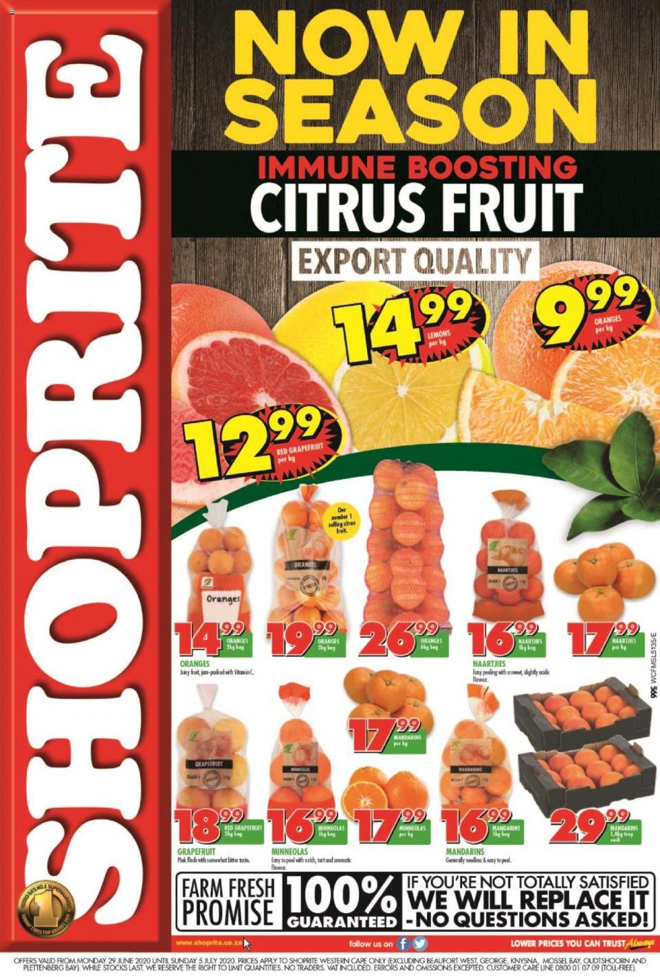 shoprite specials citrus fruit promotion 29 june 2020 western cape